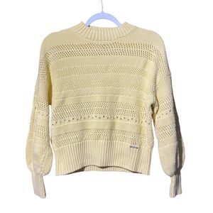 Marc New York Andrew Marc Butter Yellow Cotton Knit Sweater Women's Size Medium